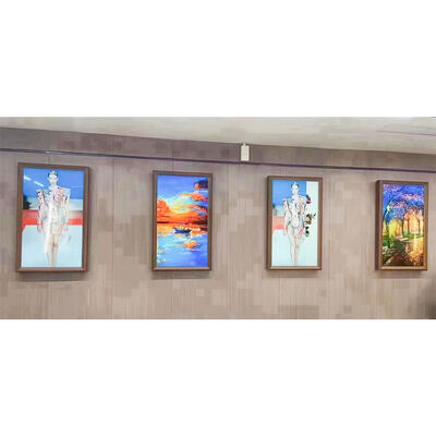OEM 4K NFT Digital Photo Frame 43 55 Inch Wood Display Screen for Art Museum Video & Media WiFi Clock Video Playback Function