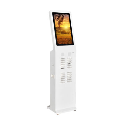 21.5 Inch Indoor Public Advertising Screen with Power Bank Rental Station Terminal Charger Sharing Kiosk Mall Airport Hospital