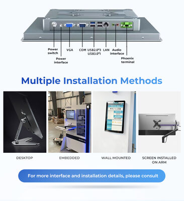 OEM 13.3 Inch Android Industrial All One Panel PC VGA Display Wall Mount Industrial Computer Monitor Capacitive Touchscreen