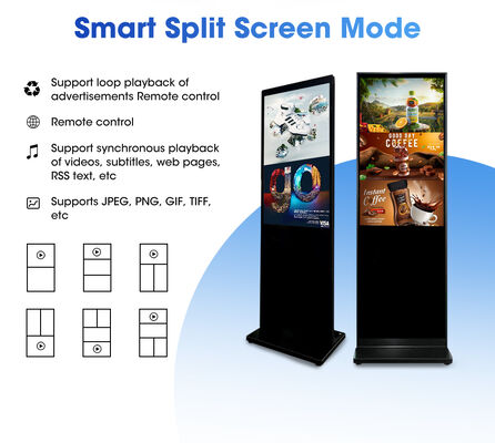 Custom Indoor Floor Standing Digital Signage Kiosk 1080p Hd Quality Lcd Screen Advertising Video Picture Display Player