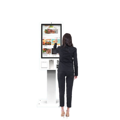 27-Inch Cafeteria Self-Service Cash Register Personal Settlement Kiosk with Capacitive Touch Screen