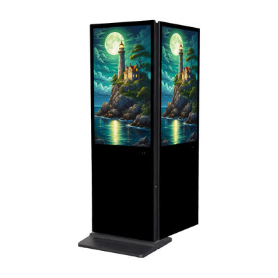 55 65 Inch Indoor Self Standing Advertising Board Lcd Touch Screen Totem Display Screen