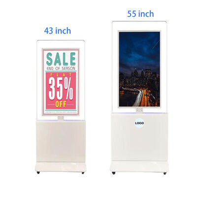 43 Inch Indoor Floor Standing Double Sided Transparent Touch Screen 4k Dual Screen Lcd Advertising Digital Signage