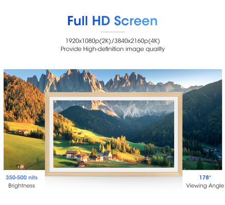 Intelligent Wood Digital Photo Frame NFT Gallery Art Museum Display Touchscreen Wifi App Video Clock Digital Photo Album