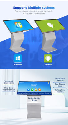 32-50 Inch Indoor Smart Video Advertising Kiosk with LED and TFT Non-Touch Screen Floor Stand Interactive Mall Information