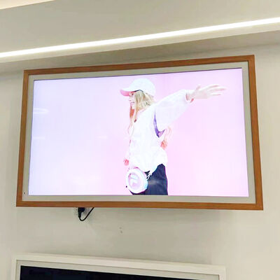 OEM 4K NFT Digital Photo Frame 43 55 Inch Wood Display Screen for Art Museum Video & Media WiFi Clock Video Playback Function