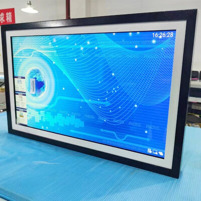 OEM 4K NFT Digital Photo Frame 43 55 Inch Wood Display Screen for Art Museum Video & Media WiFi Clock Video Playback Function