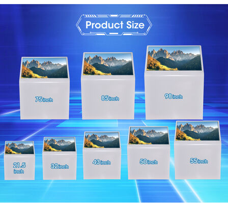 32 43 55 Inch Self-Service Advertising Kiosk L Shape Standing Interactive Touch Screen Display Digital Totem Screen for Mall