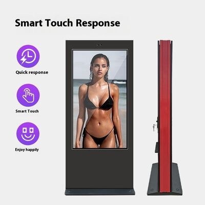 Direct Factory Sale Outdoor All-In-One Advertising Machine Black Red Frame LED Display Touch Monitor