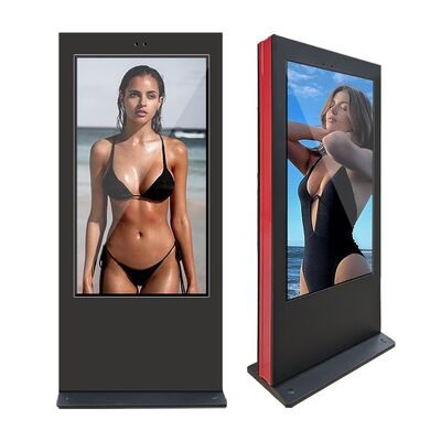 Direct Factory Sale Outdoor All-In-One Advertising Machine Black Red Frame LED Display Touch Monitor
