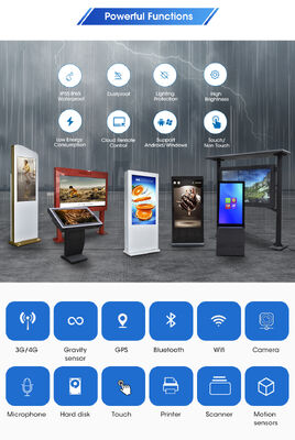 65/75/86 Inch Outdoor Smart Kiosk Lcd Digital Signage Display Screen Waterproof Floor Standing Touch Screen for Advertising