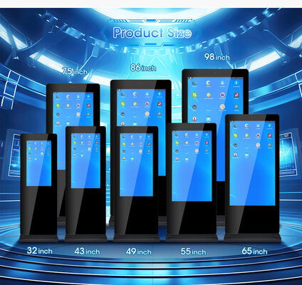 65/75/86 Inch Outdoor Smart Kiosk Lcd Digital Signage Display Screen Waterproof Floor Standing Touch Screen for Advertising