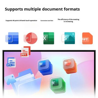 110 Inch Teaching Meeting All-in-one Machine Tablet Touch Screen Smart Annotation Electronic Whiteboard Training Display Black