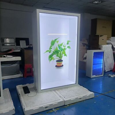 Custom 43\" 86\" 3D Holographic Transparent Screen Display Cabinet Single Touch Screen Machine for Digital Signage