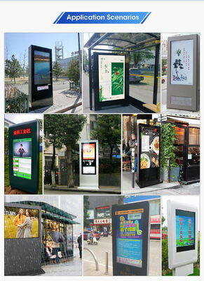 86 98 Inch Waterpoof Outdoor Lcd Monitor Media Display Screen Bus Stop Digital Signage High Brightness Advertising Monitors