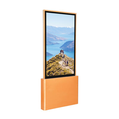 Custom Golden Color 55 Inch Indoor Floor Stand Vertical Display Advertising Information Players Screen Lcd Digital Signage