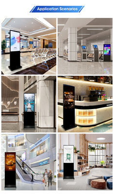 Custom Golden Color 55 Inch Indoor Floor Stand Vertical Display Advertising Information Players Screen Lcd Digital Signage