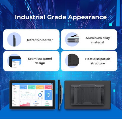 15.6 Inch Durable Metal Shell Industrial PC Rugged Waterproof Full HD Capacitive Touch Screen Dual OS Panel PC Multi-language