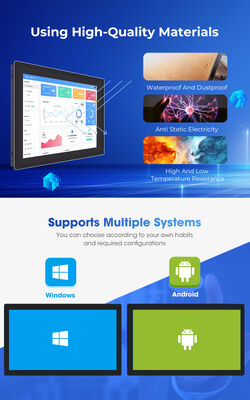 15.6 Inch Durable Metal Shell Industrial PC Rugged Waterproof Full HD Capacitive Touch Screen Dual OS Panel PC Multi-language