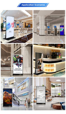 Large 75 Inch Vertical Full Screen Advertising Machine Infrared Touch Screen LCD Digital Signage WiFi/APP Remote Control Video